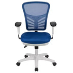 Chaise de bureau ergonomique exécutive multifonctionnelle en maille avec dossier mi-haut et accoudoirs réglables