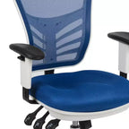 Chaise de bureau ergonomique exécutive multifonctionnelle en maille avec dossier mi-haut et accoudoirs réglables