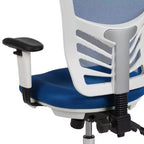Chaise de bureau ergonomique exécutive multifonctionnelle en maille avec dossier mi-haut et accoudoirs réglables