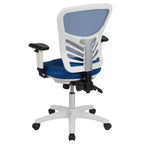 Chaise de bureau ergonomique exécutive multifonctionnelle en maille avec dossier mi-haut et accoudoirs réglables