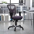 Chaise de bureau ergonomique exécutive multifonctionnelle en maille avec dossier mi-haut et accoudoirs réglables