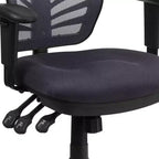 Chaise de bureau ergonomique exécutive multifonctionnelle en maille avec dossier mi-haut et accoudoirs réglables