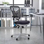 Chaise de bureau ergonomique exécutive multifonctionnelle en maille avec dossier mi-haut et accoudoirs réglables