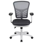 Chaise de bureau ergonomique exécutive multifonctionnelle en maille avec dossier mi-haut et accoudoirs réglables