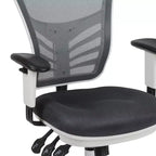 Chaise de bureau ergonomique exécutive multifonctionnelle en maille avec dossier mi-haut et accoudoirs réglables