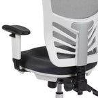 Chaise de bureau ergonomique exécutive multifonctionnelle en maille avec dossier mi-haut et accoudoirs réglables