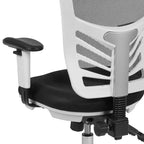 Chaise de bureau ergonomique exécutive multifonctionnelle en maille avec dossier mi-haut et accoudoirs réglables