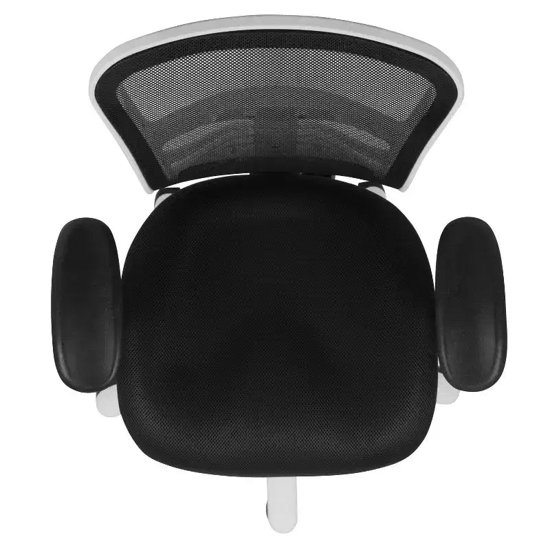 Chaise de bureau ergonomique exécutive multifonctionnelle en maille avec dossier mi-haut et accoudoirs réglables
