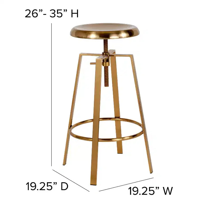 Tabouret de bar style industriel avec assise pivotante et réglable en hauteur