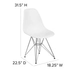Chaise de salle à manger en plastique avec base chromée