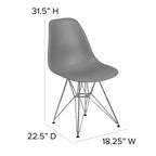 Chaise de salle à manger en plastique avec base chromée