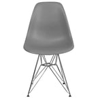 Chaise de salle à manger en plastique avec base chromée