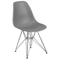 Chaise de salle à manger en plastique avec base chromée
