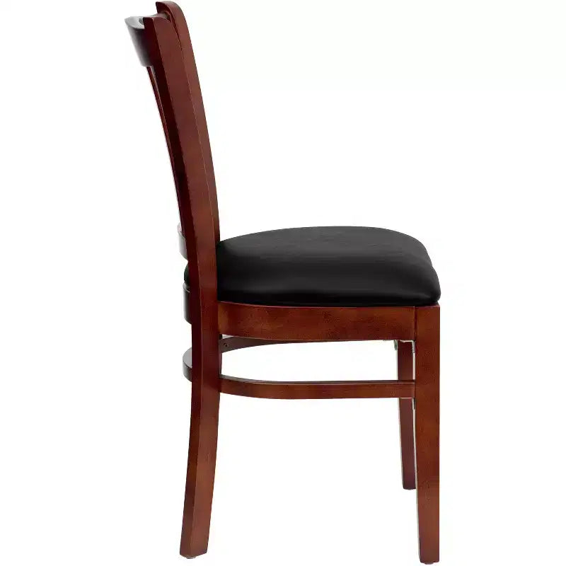 Chaise de restaurant en bois à dossier à lattes verticales