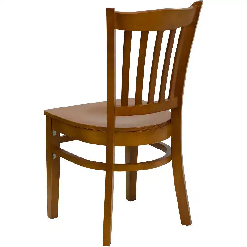 Chaise de restaurant en bois à dossier à lattes verticales