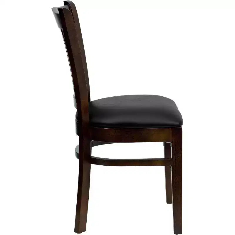 Chaise de restaurant en bois à dossier à lattes verticales