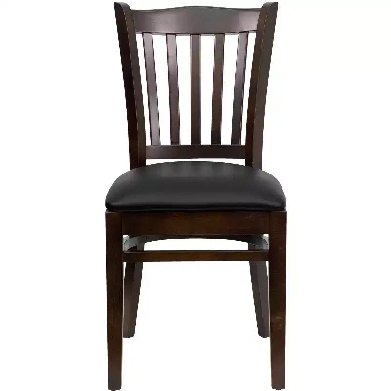 Chaise de restaurant en bois à dossier à lattes verticales