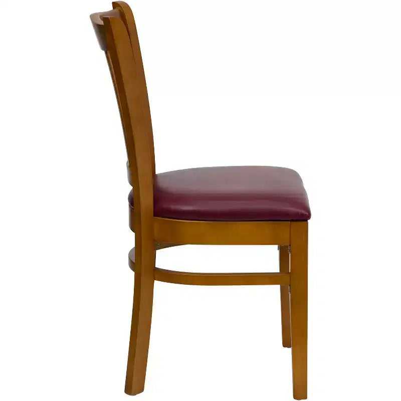 Chaise de restaurant en bois à dossier à lattes verticales