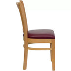 Chaise de restaurant en bois à dossier à lattes verticales