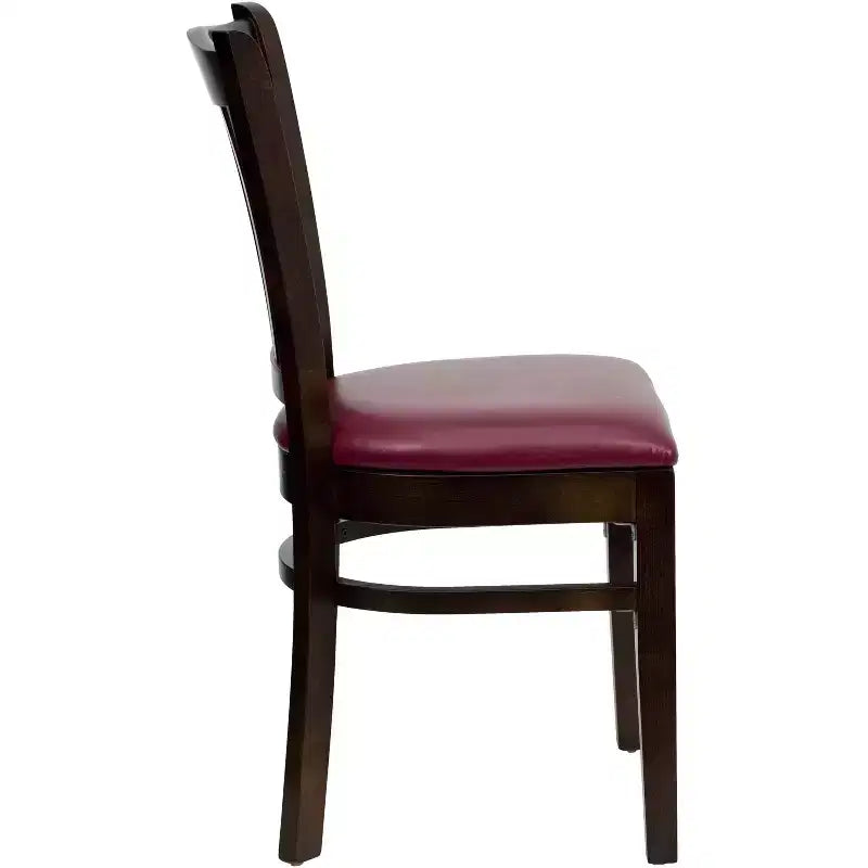 Chaise de restaurant en bois à dossier à lattes verticales